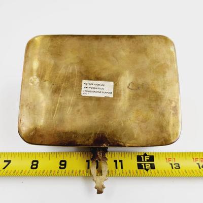 CUTE LOCKABLE BRASS BOX WITH HANDLE