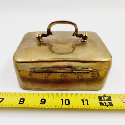 CUTE LOCKABLE BRASS BOX WITH HANDLE