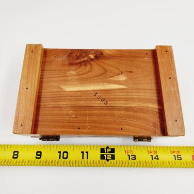 VINTAGE WOODEN DESIGNED TRINKET - JEWELRY BOX