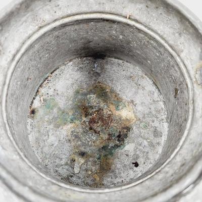 ANTIQUE COPPER HAMMERED CAULDRON WITH BRASS HANDLE