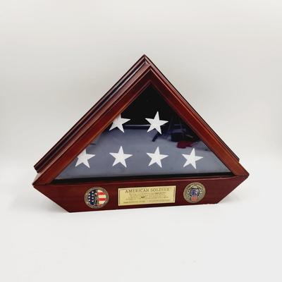 AMERICAN SOLIDER SHADOW BOX FLAG MANTLE DECOR