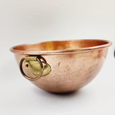 MEDIUM COPPER MIXING BOWL W/ 1 BRASS HANDLE