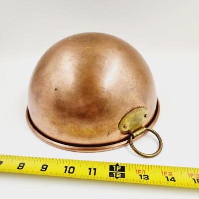MEDIUM COPPER MIXING BOWL W/ 1 BRASS HANDLE