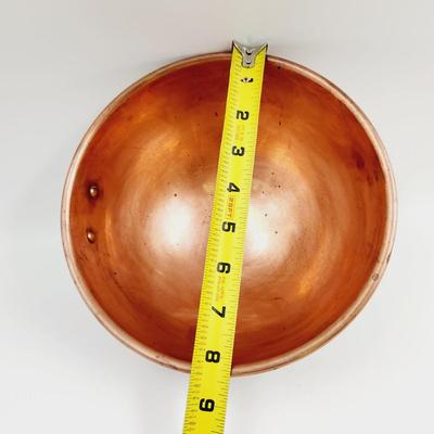 MEDIUM COPPER MIXING BOWL W/ 1 BRASS HANDLE