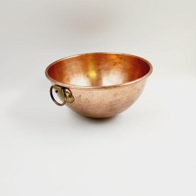 MEDIUM COPPER MIXING BOWL W/ 1 BRASS HANDLE