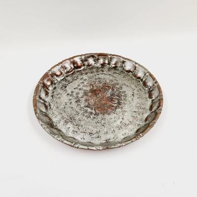 BEAUTIFUL ETCHED COPPER PIE PLATE