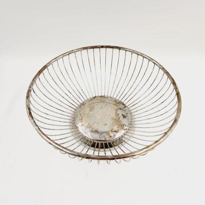 VINTAGE SILVER PLATE WIRE BASKET
