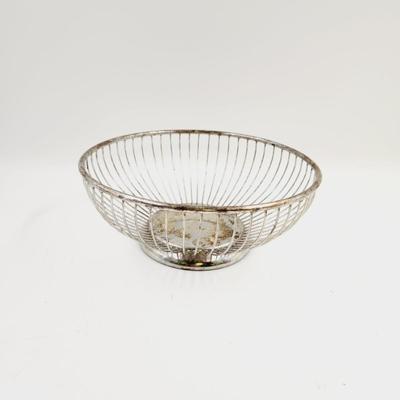 VINTAGE SILVER PLATE WIRE BASKET