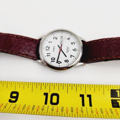 TIMEX INDIGLO WR30 LEATHER BAND - WORKS!