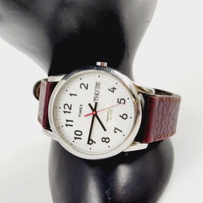 TIMEX INDIGLO WR30 LEATHER BAND - WORKS!