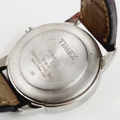TIMEX INDIGLO WR30 LEATHER BAND - WORKS!