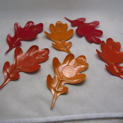 Metal 'Leaf' Candleholders from Partylite- Set of Six