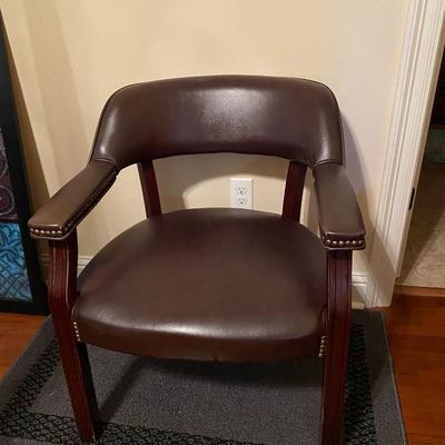 Faux-leather arm chair