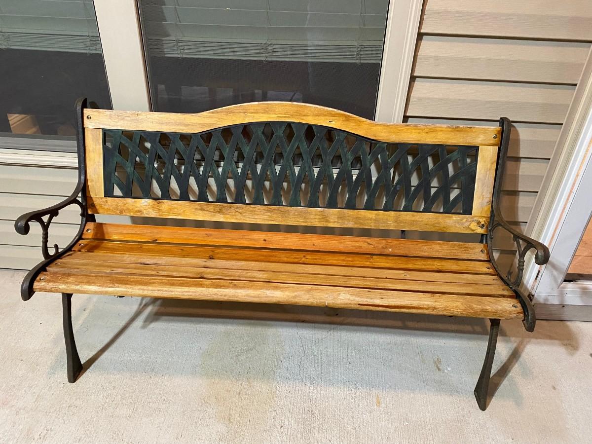 Wood & castiron bench