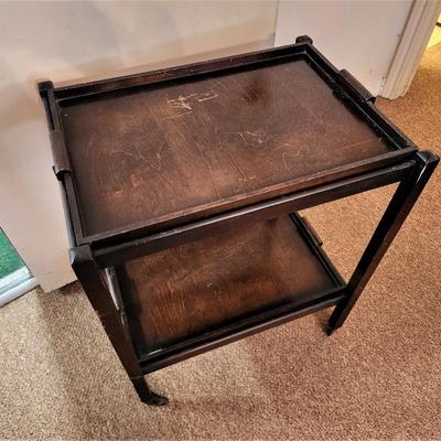 Lot #91  Vintage folding Tea Server with lift out trays