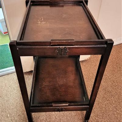 Lot #91  Vintage folding Tea Server with lift out trays