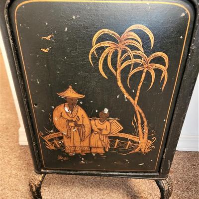 Lot #93  Antiique Asian Style Metal Food Warmer with Painted decoration