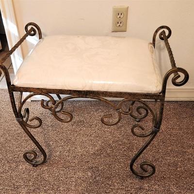 Lot #94  Like New Contemporary Metal Vanity Stool