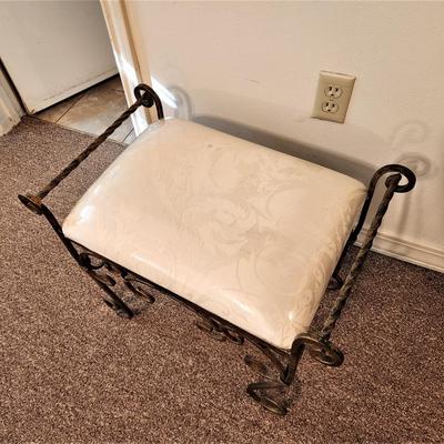 Lot #94  Like New Contemporary Metal Vanity Stool