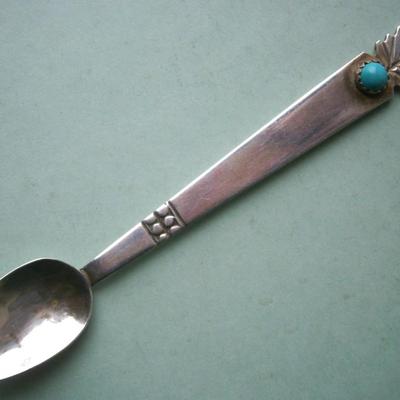 Sterling Silver Demitasse Spoon with Turquoise