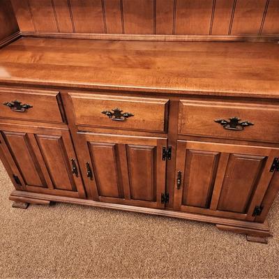 Lot #100 Vintage Colonial Style China Cabinet - KELLER Furniture Co. - Maple finish