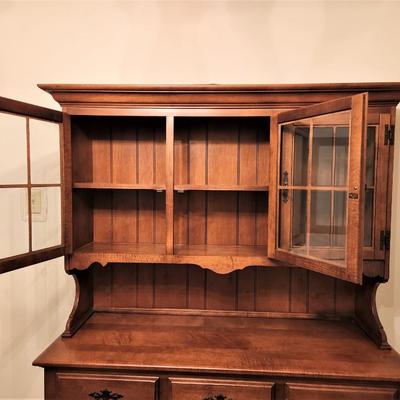 Lot #100 Vintage Colonial Style China Cabinet - KELLER Furniture Co. - Maple finish