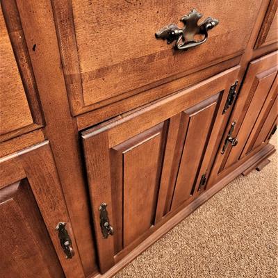 Lot #100 Vintage Colonial Style China Cabinet - KELLER Furniture Co. - Maple finish