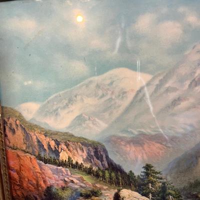 Vintage Mountain scene print