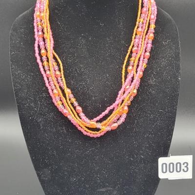 Orange Stranded Necklace