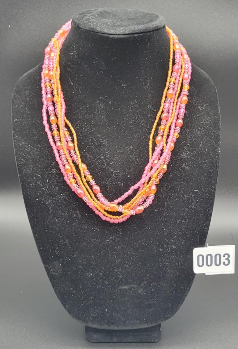 Orange Stranded Necklace