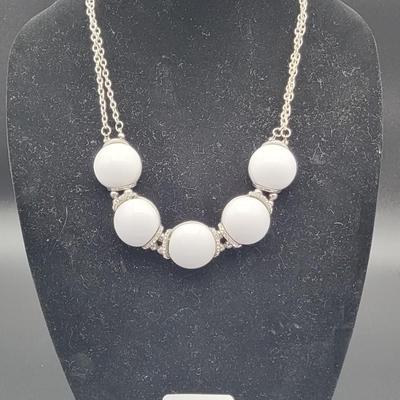 White Faux Pearl Necklace