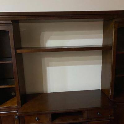 Wooden lighted entertainment center