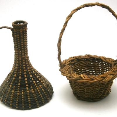 2 Vintage Miniature Baskets