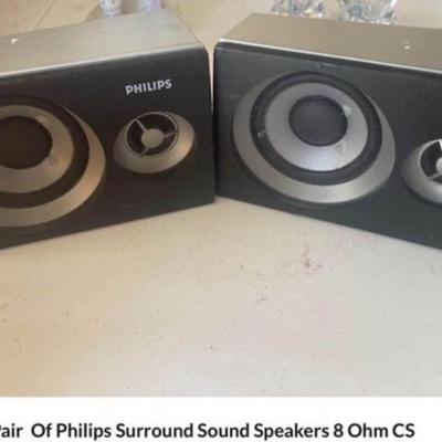 PHILIPS Pair Of  Portable Philips Surround Sound Speakers   8 Ohm CS.  6 inches each