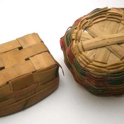 2 Vintage Miniature Baskets