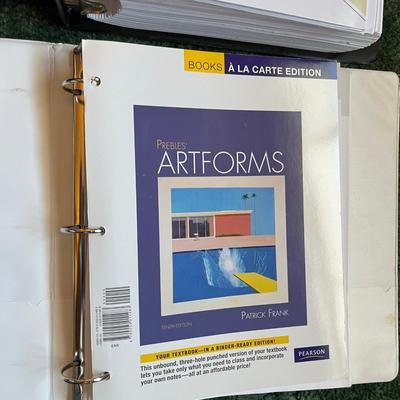 College Text Books set in binders
