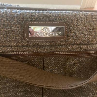 Vintage Jordache Brown tweed overnight bag/carry on bag/ duffel bag. 16” x 11”.  Vintage Jordache