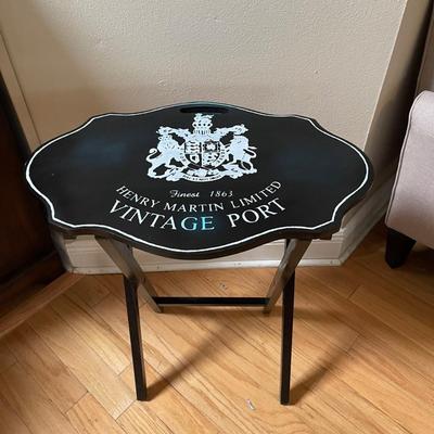 Black side table. Henry Martin Limited Vintage Port Side Table  26” High, 24” Wide, 16” Deep