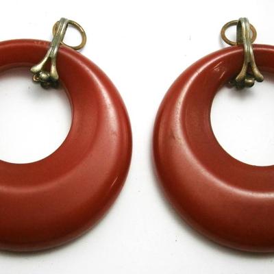 2 Pair of 1930's Celluloid Earring Drops