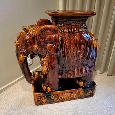 Large Decorative Ceramic Asian Inspired Elephant
