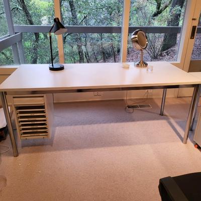 Sleek Modern Office Desk with Side Storage