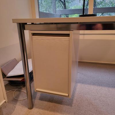 Sleek Modern Office Desk with Side Storage