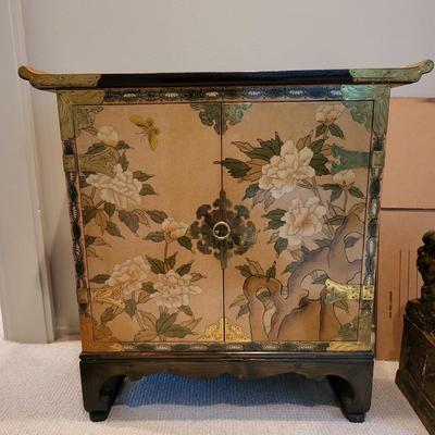 Beautiful Small Hand Painted Asian Style Cabinet