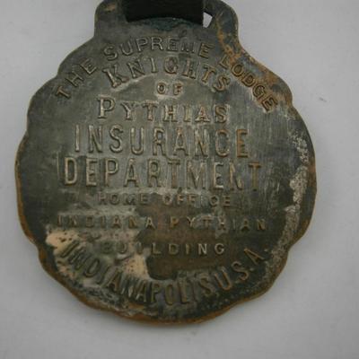 Vintage Knights of Pythias Insurance Department Watch Fob
