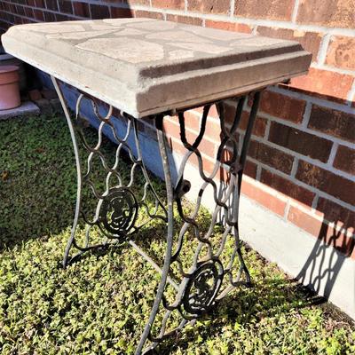 Lot #105  Antique Sewing Machine Base converted into Plant Stand