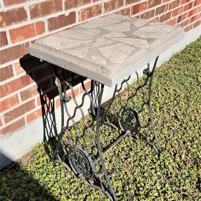 Lot #105  Antique Sewing Machine Base converted into Plant Stand