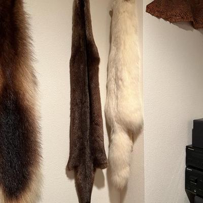 Lot of 3 Genuine Tanned Furs incl. Wolverine Otter and Arctic Fox