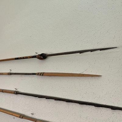 Large Lot of Tribal Spears Bow and Arrows
