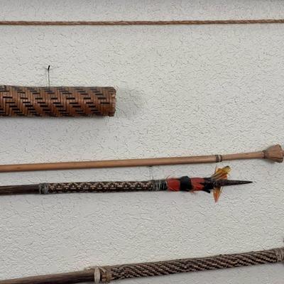 Large Lot of Tribal Spears Bow and Arrows