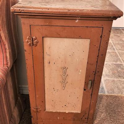 Lot #113  Small Primitive Painted Cabinet